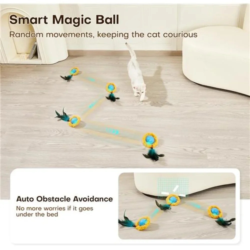 Interactive Cat Toys, Fast Moving Ball in Play Mat, Automatic Motion